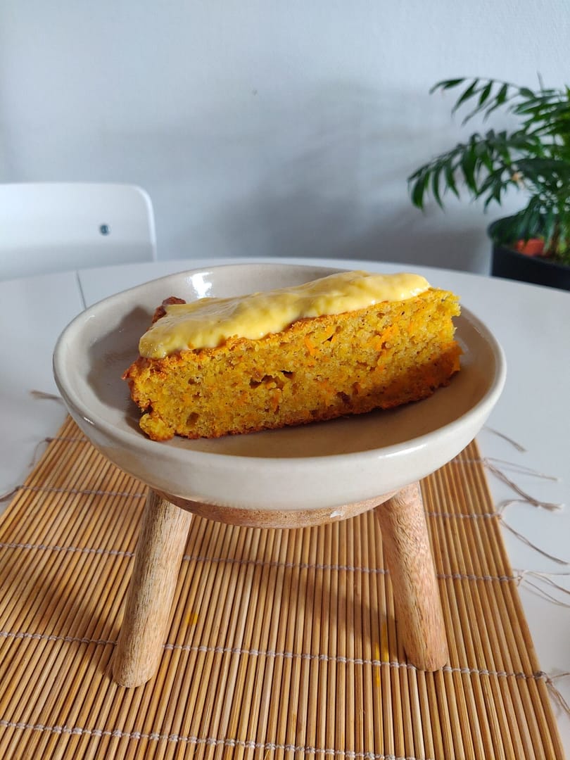 Carrot Cake with Mango Yogurt Frosting (Sugarfree)